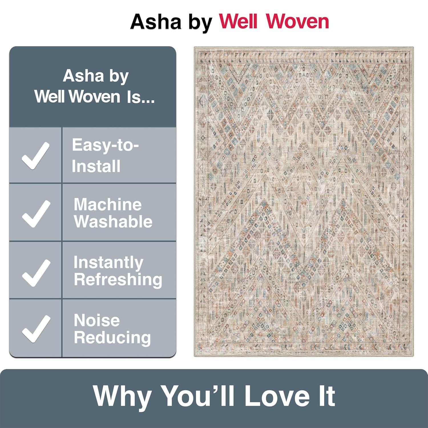 Well Woven Asha Anya Vintage Tribal Ivory 2'7" x 9'6" Runner Rug