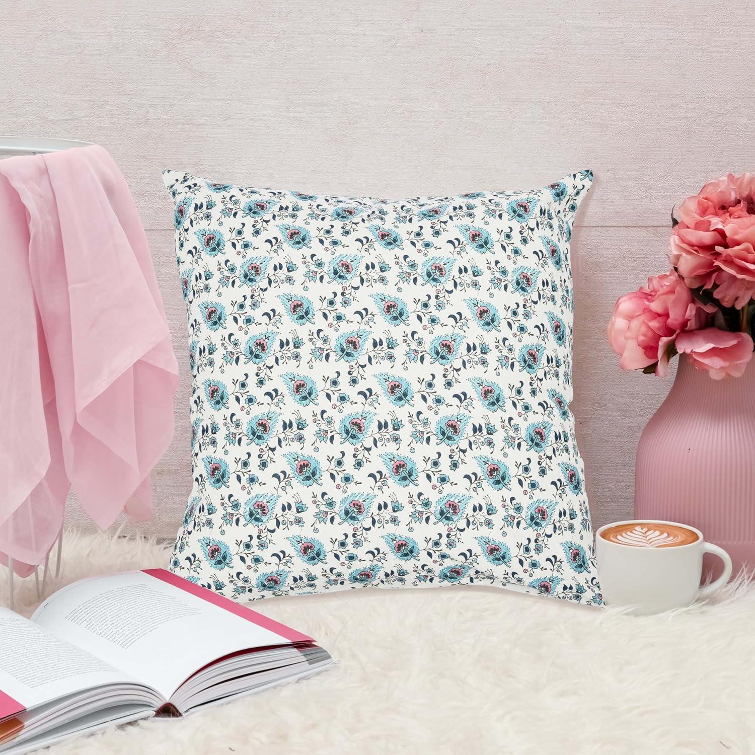 Creative Co-Op Square Paisley Print Cotton Pillow Cover