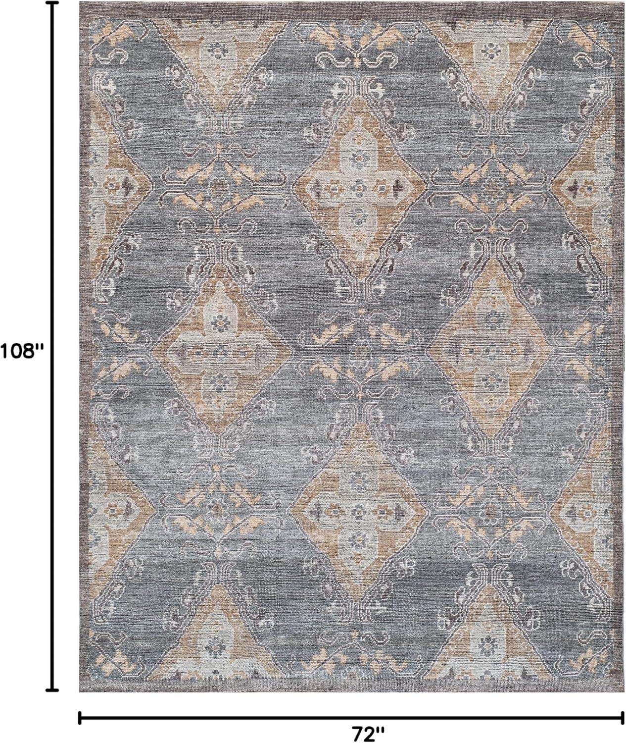 Izmir IZM124 Hand Knotted Area Rug - Charcoal/Taupe - 6'x9' - Safavieh