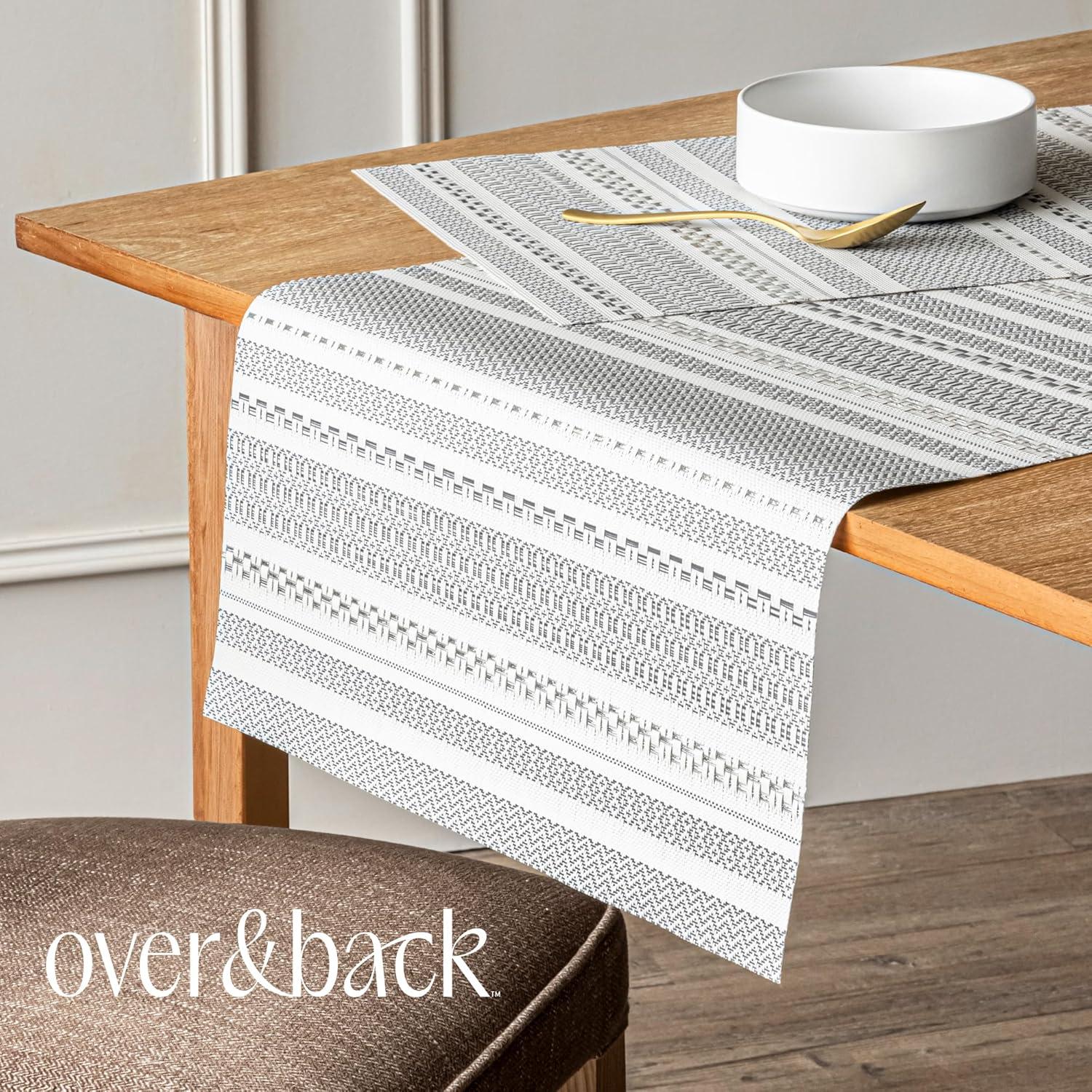 over&back Reversible Striped Table Runner