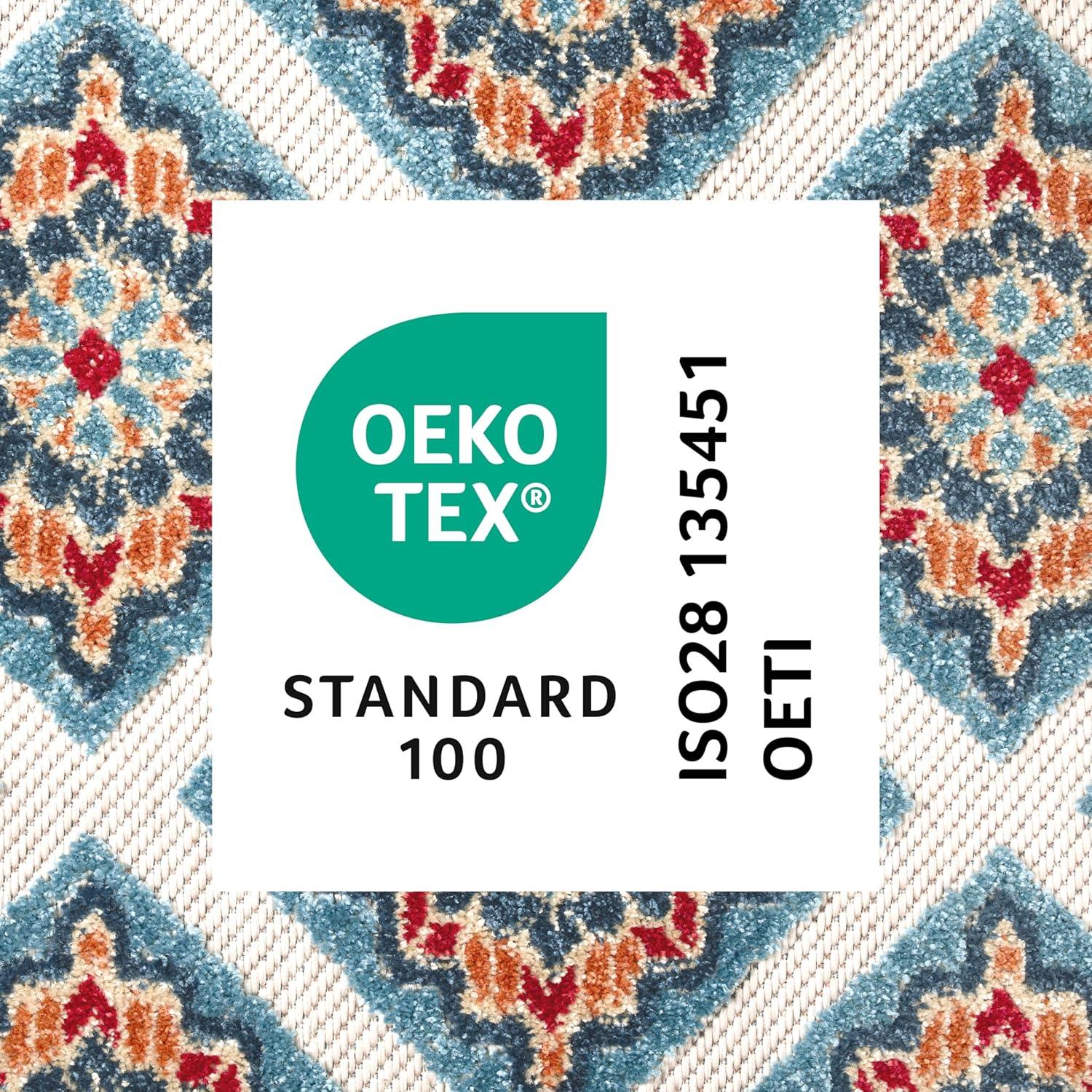 TOWN & COUNTRY EVERYDAY Brooks Retro Geo Outdoor Rug Red/Multi