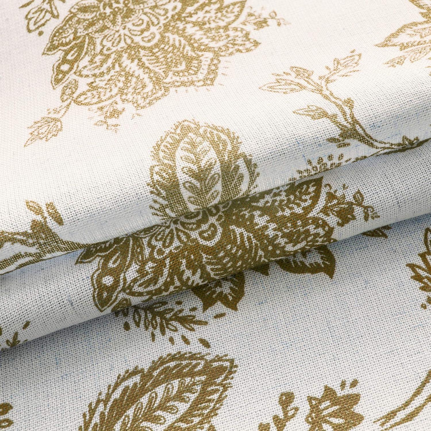 DriftAway Freda Jacobean Floral Linen Blend Lined Thermal Insulated Room Darkening Blackout Grommet Window Curtains 2 Layers 2 Panels Each 52 Inch by 63 Inch Taupe Beige