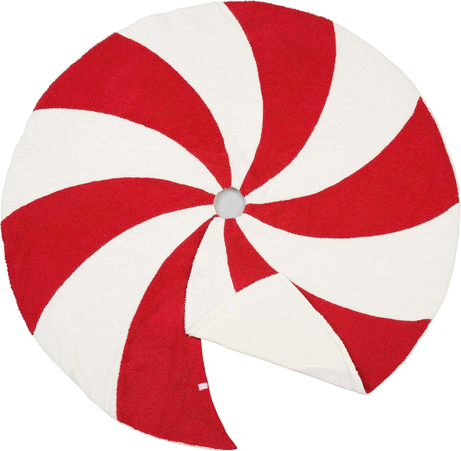 Saro Lifestyle Festive Candy Cane Tree Skirt