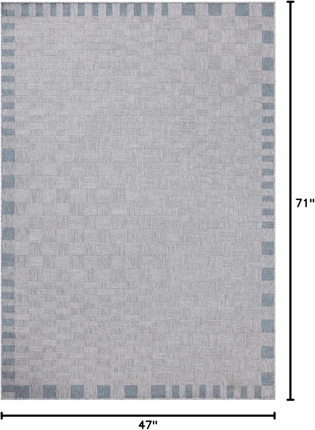 Topanga IV Indoor / Outdoor Rug by Amber Lewis x Loloi - Silver and Blue / 3'11" x 5'11"