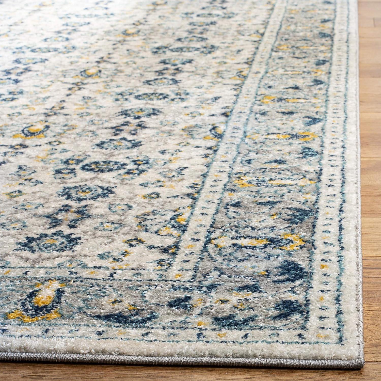 Madison MAD151 Power Loomed Indoor Area Rug - Ivory/Navy - 5'3"x7'6" - Safavieh