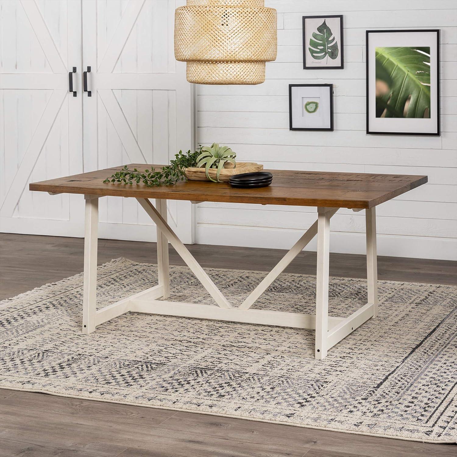 72" Solid Wood Trestle Dining Table - Saracina Home