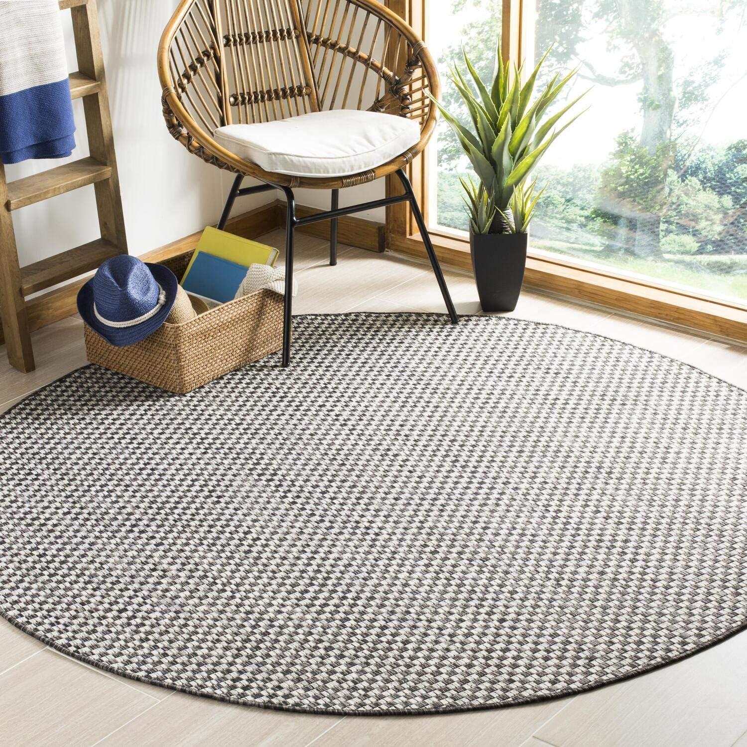 24" Round Natural Cream Synthetic Easy-Care Accent Rug