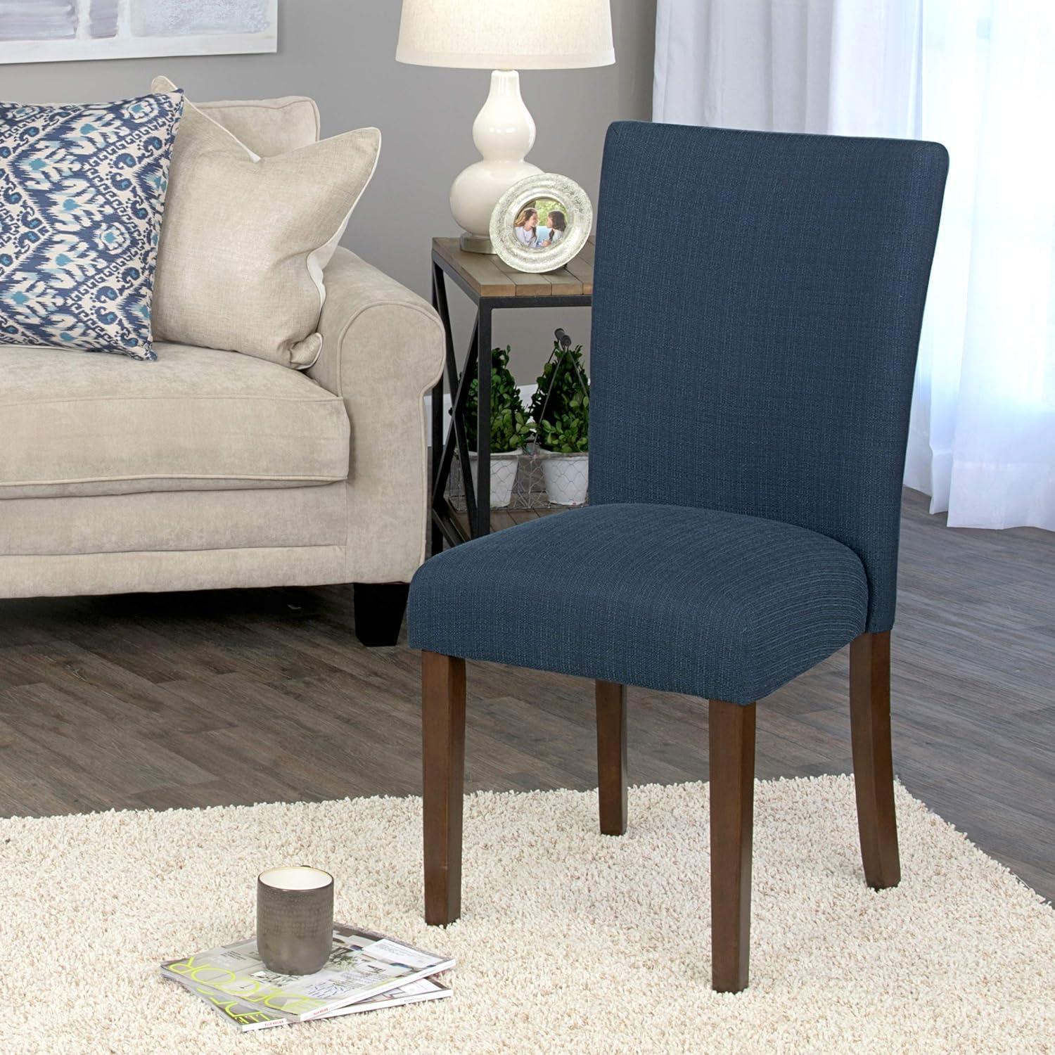 HomePop Classic Parsons Dining Chair, Blue Fabric