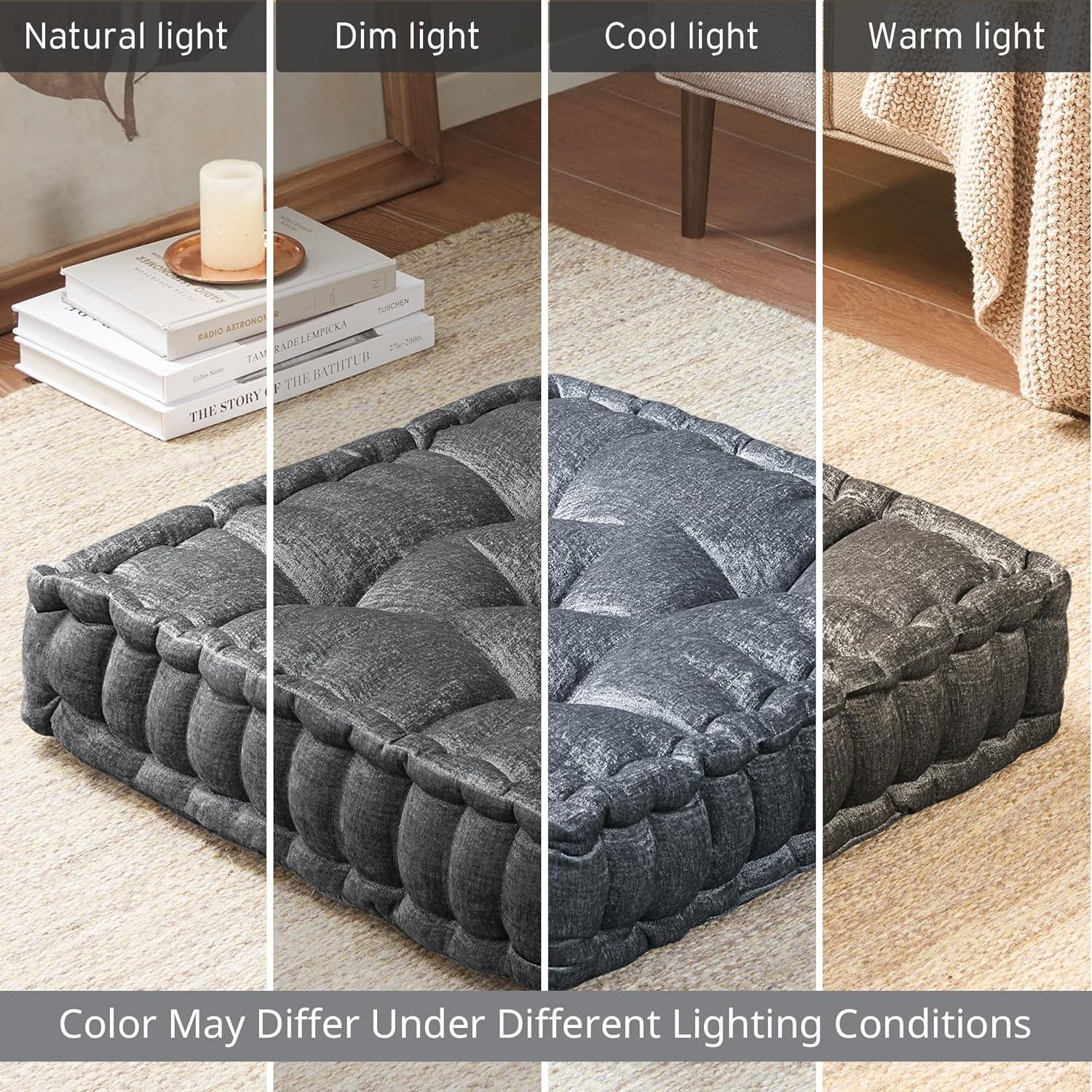 Intelligent Design Azza Poly Chenille Square Floor Pillow Cushion
