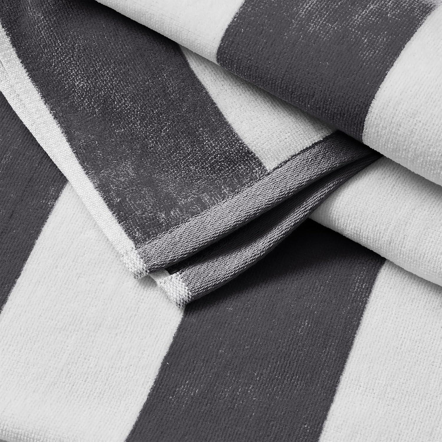 FreshFolds 100% Cotton Absorbent & Quick-Dry Cabana Beach Towels (Set of 4)