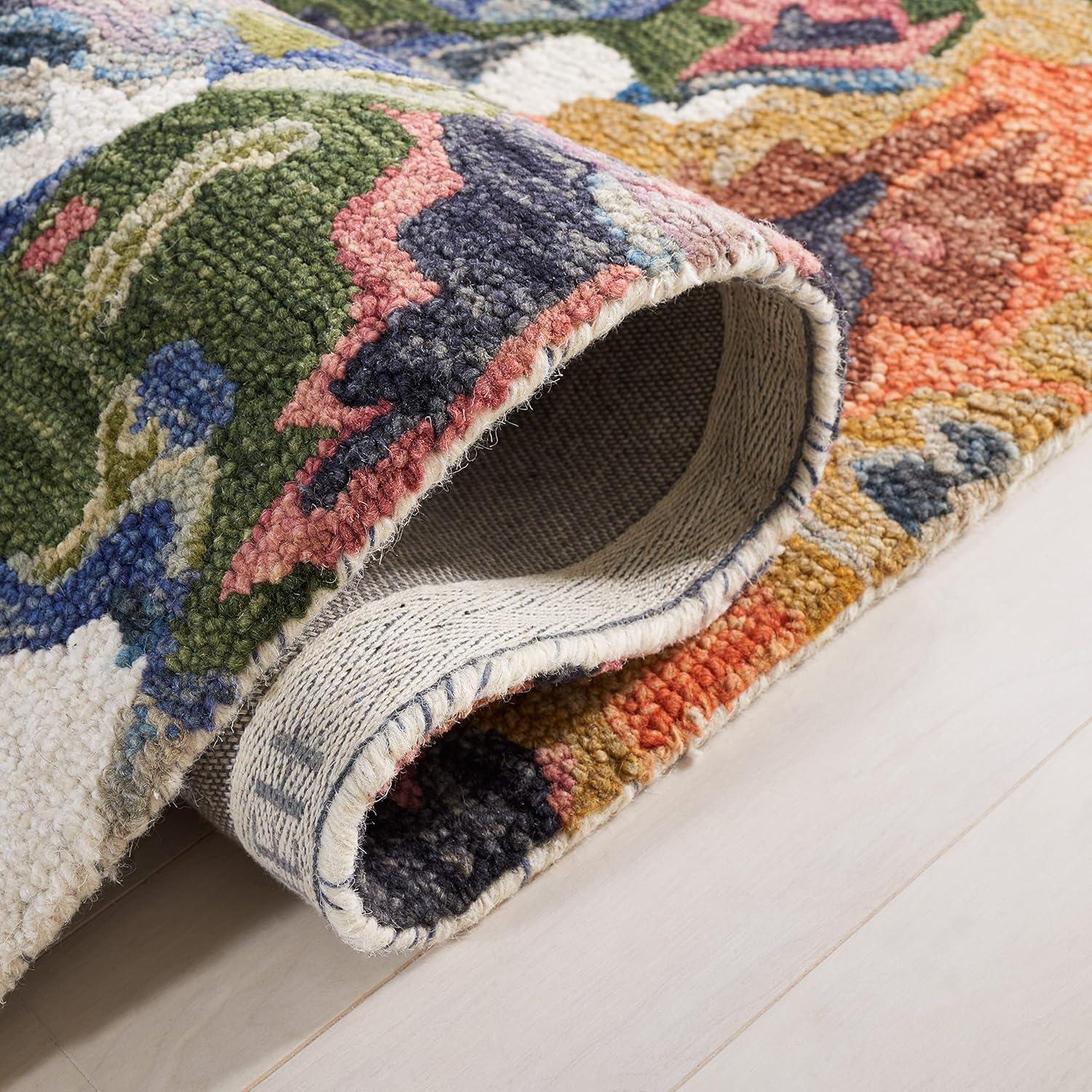 SAFAVIEH Blossom Ewart Floral Runner Rug, Ivory/Blue, 2'3" x 8'