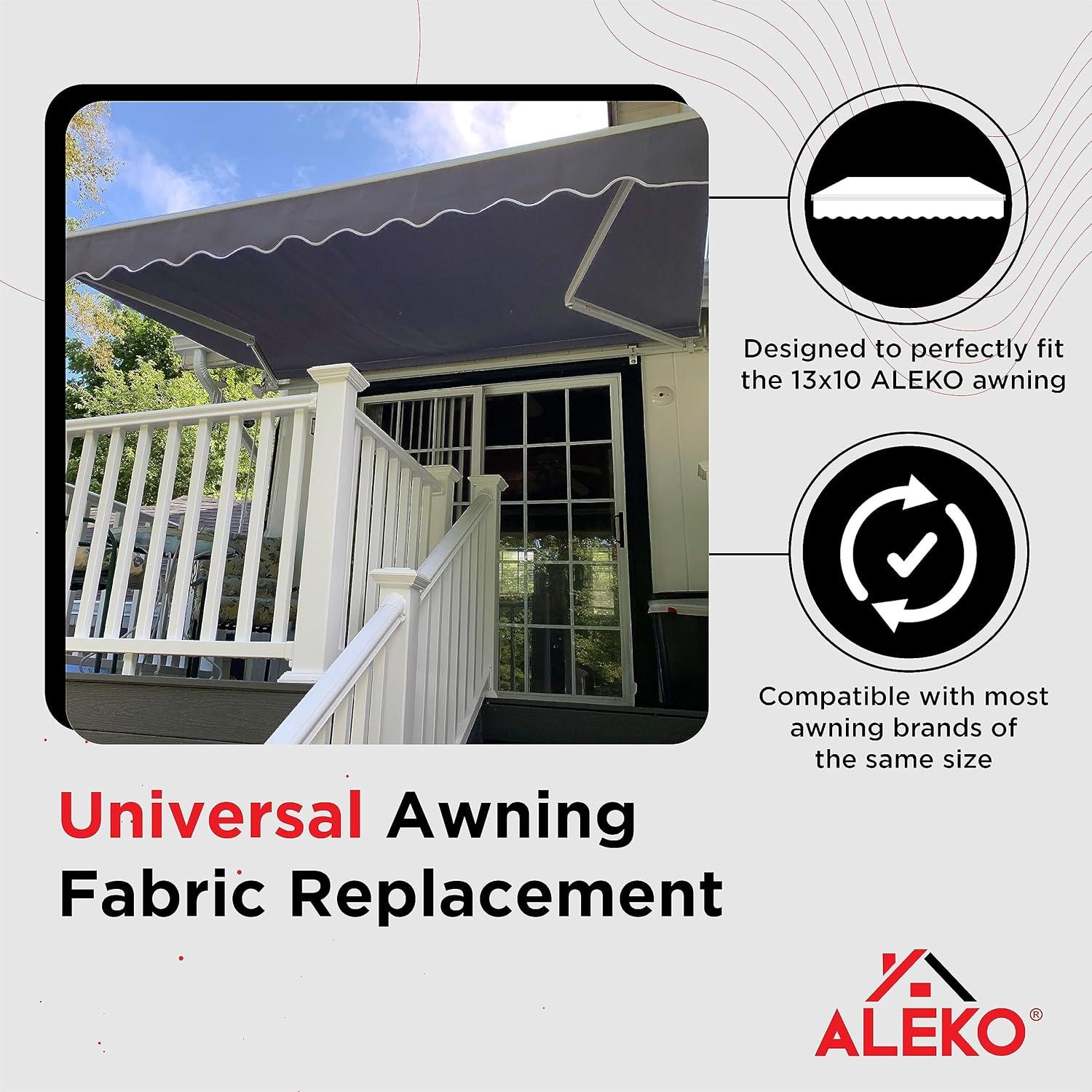 Gray Polyester UV-Protected Retractable Awning Fabric Replacement