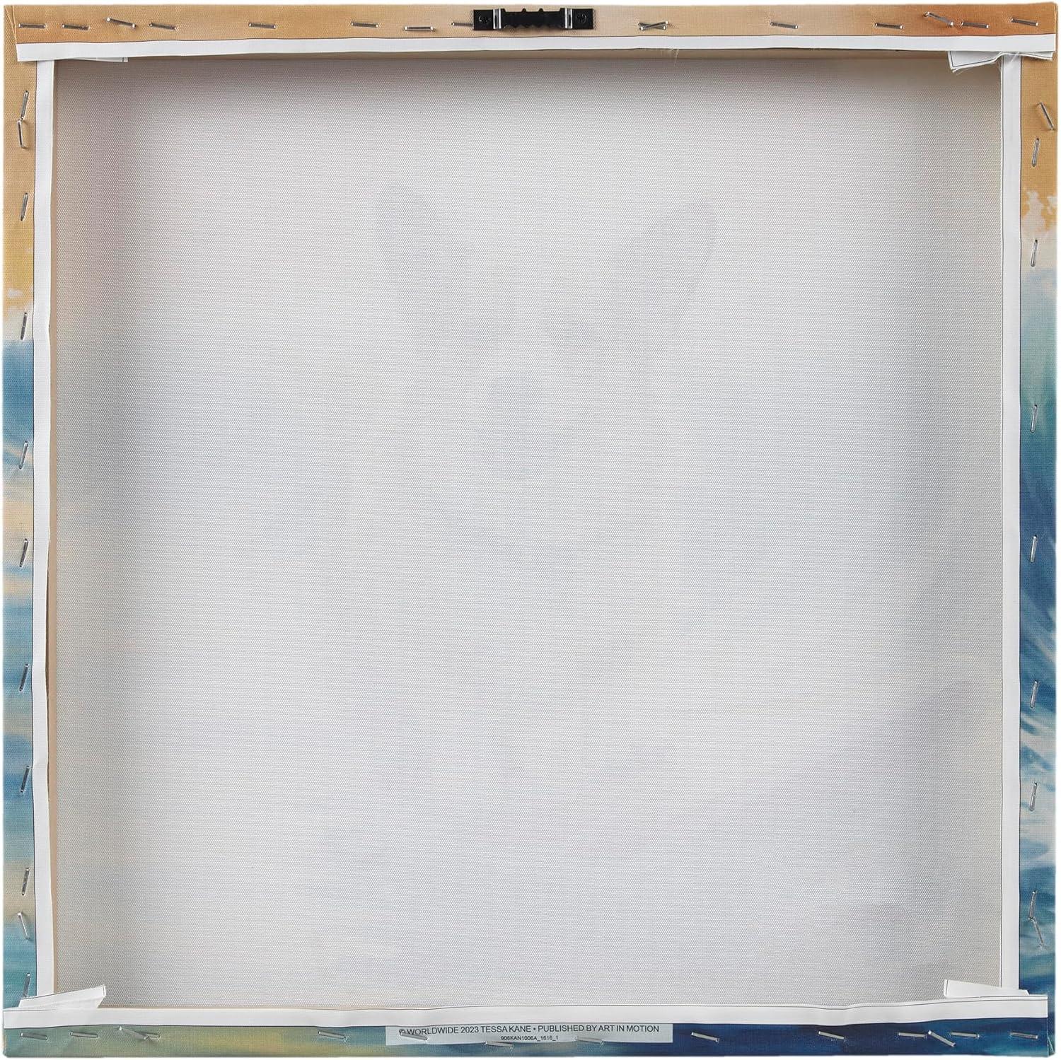 Madison Park 16"x16" Beach Playful Lively Dogs Print Canvas Wall Decor Art Corgi Blue: Farmhouse Style, Animal Theme for Living Room