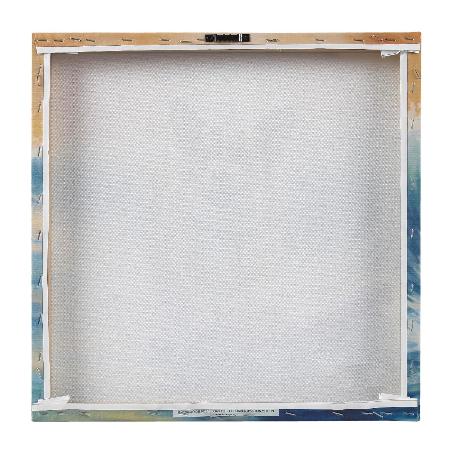 Madison Park 16"x16" Beach Playful Lively Dogs Print Canvas Wall Decor Art Corgi Blue: Farmhouse Style, Animal Theme for Living Room