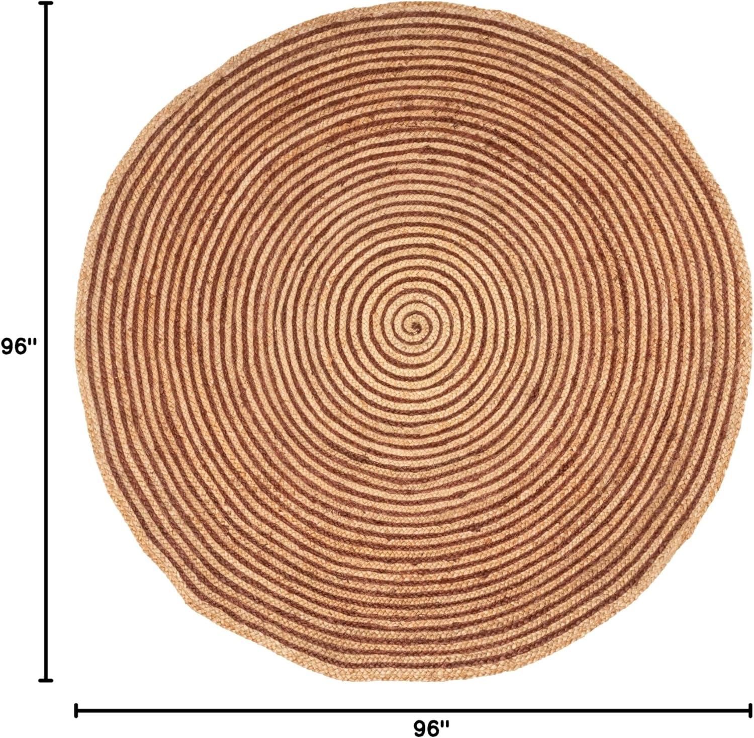 Superior Braided Jute Handwoven Indoor Outdoor Area Rug, 8' Round, Coffee