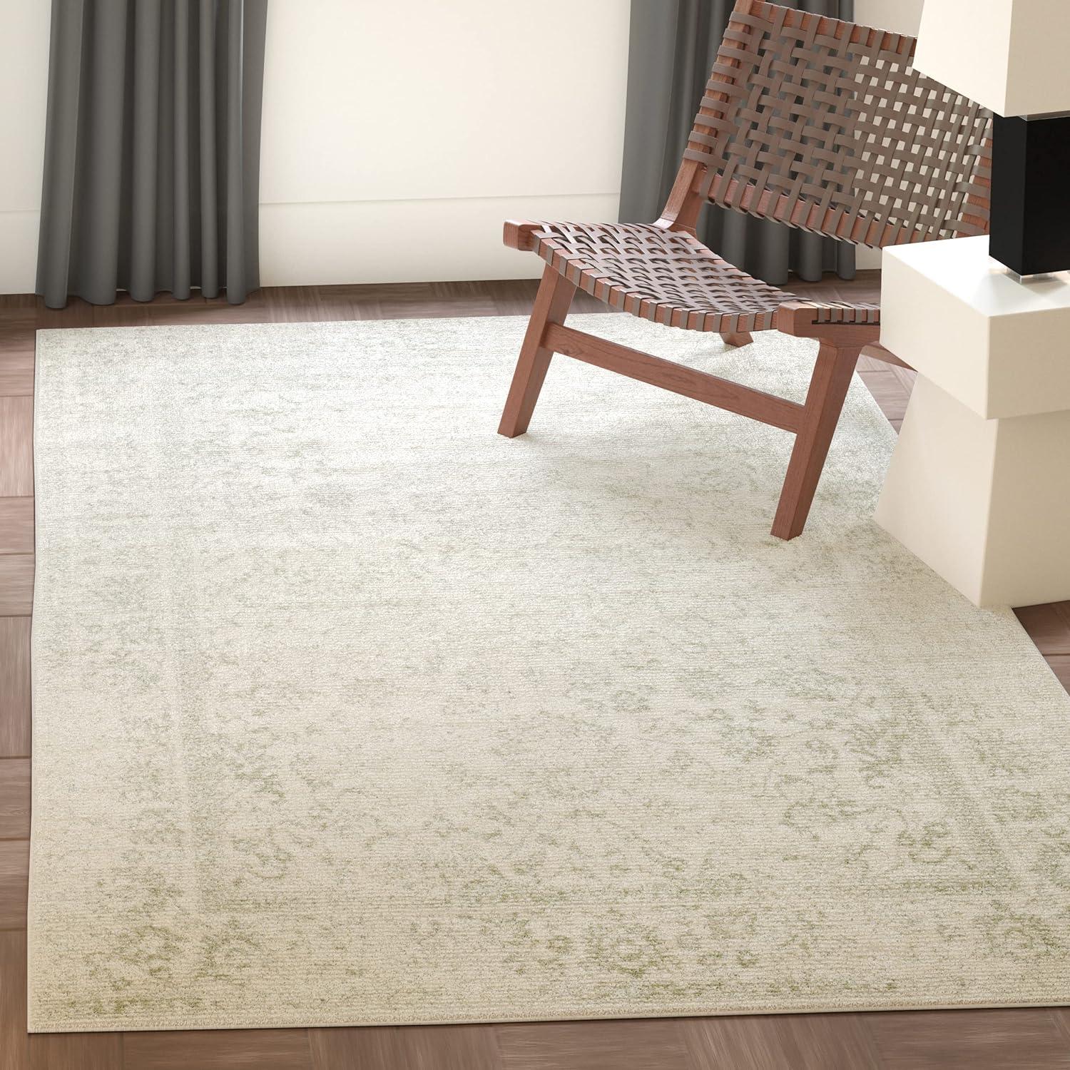 Adirondack ADR109 Machine Made Indoor Area Rug - Ivory/Sage - 4'x6' - Safavieh