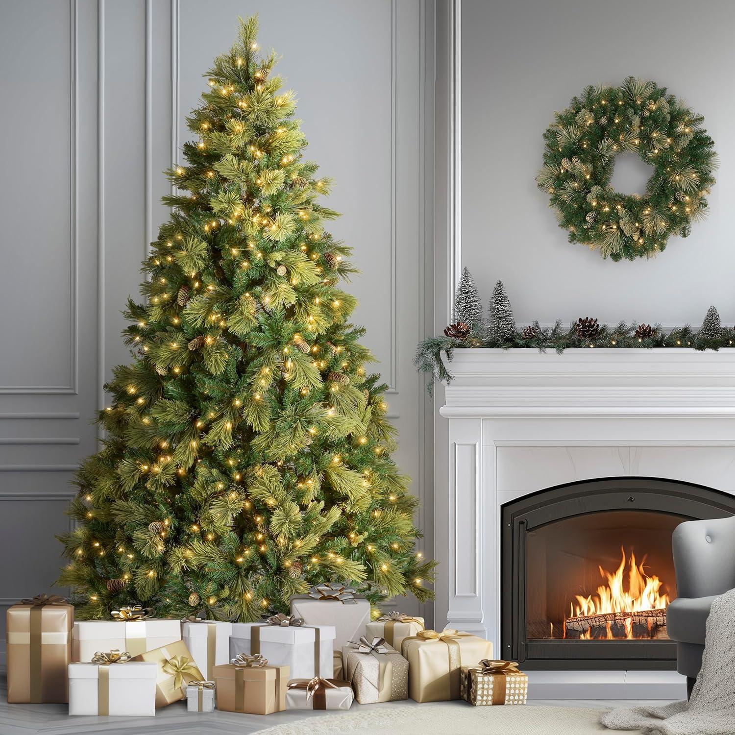 7.5' Prelit Carolina Pine Artificial Christams Tree Clear Lights - National Tree Company