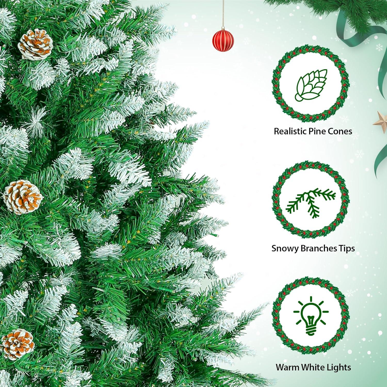 The Holiday Aisle® 6/7.5 FT Pre-Lit Artificial Christmas Tree with Warm White Lights