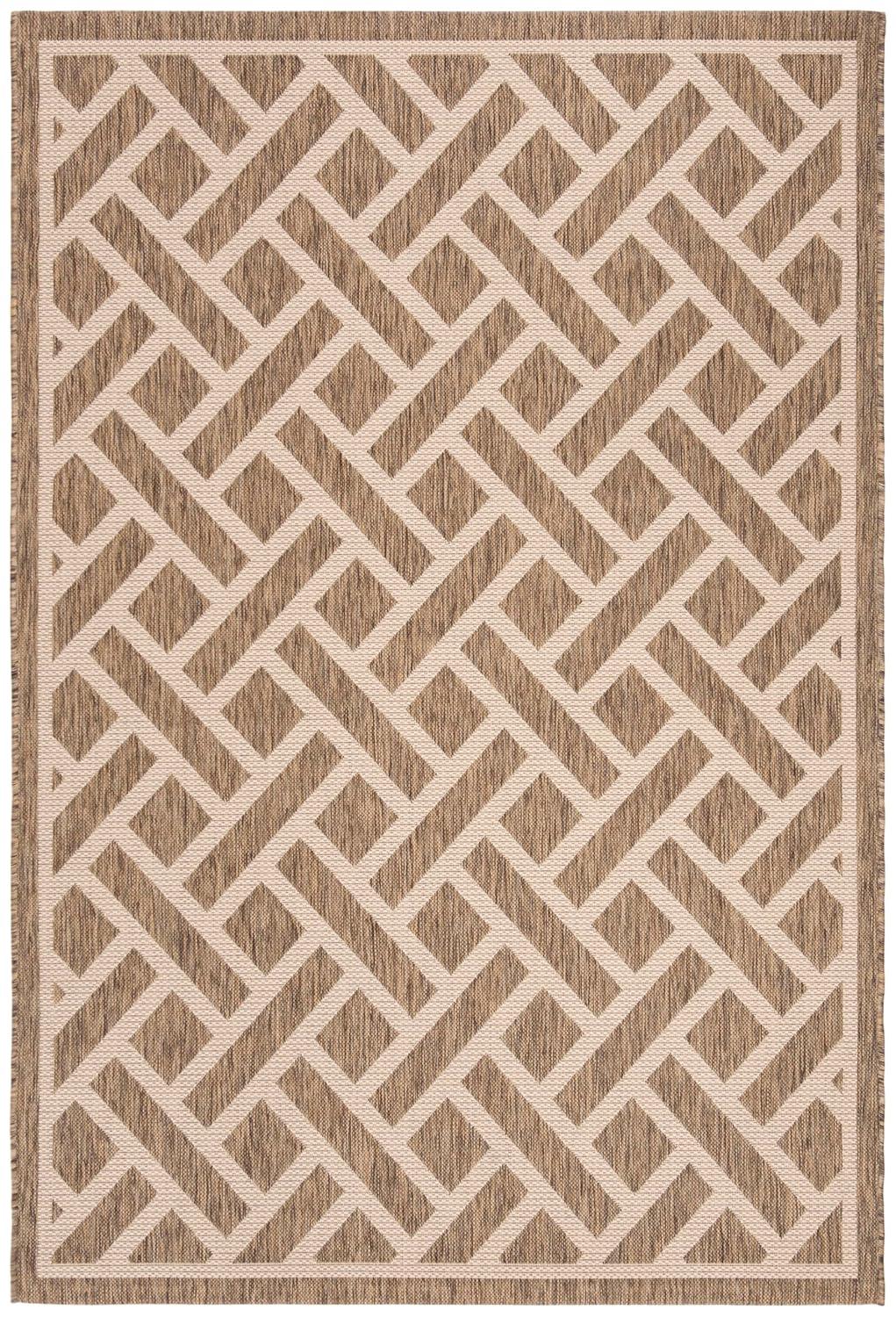 Courtyard CY6306 Power Loomed Indoor/Outdoor Area Rug - Brown/Light Beige - 5'3"x7'7" - Safavieh.