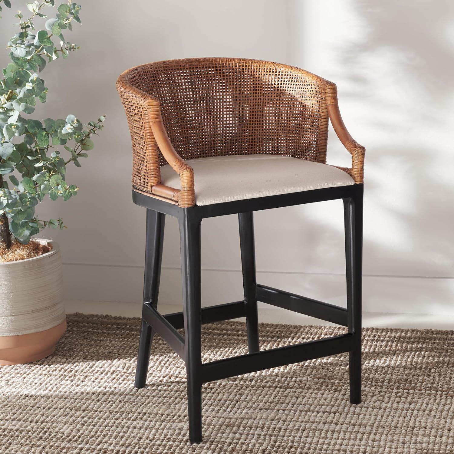 Brando Counter Stool - BST4000 - Natural/White Washed - Safavieh