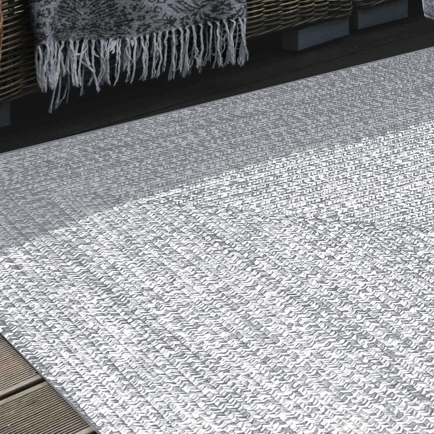 Ulmer Braided Reversible Two-Tone Indoor Outdoor Runner or Area Rug