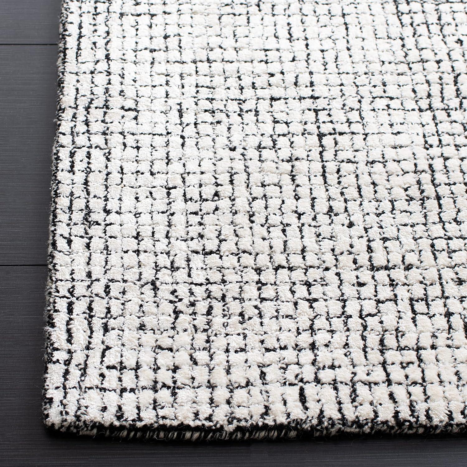 Abstract ABT470 Handmade Indoor Accent Rug - Ivory/Black - 3'x5' - Safavieh