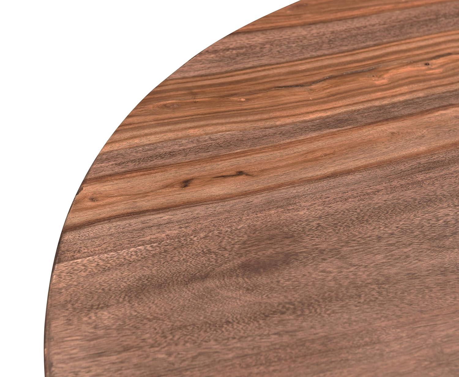 Coast To Coast Imports Brownstone Solid Wood Nut Brown Round Dining Table