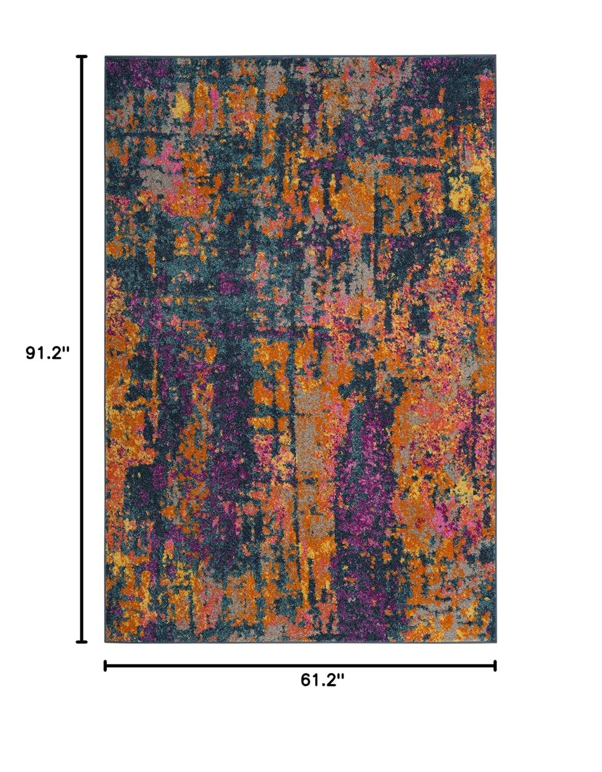 Madison MAD143 Power Loomed Indoor Area Rug - Blue/Orange - 5'1"x7'6" - Safavieh.