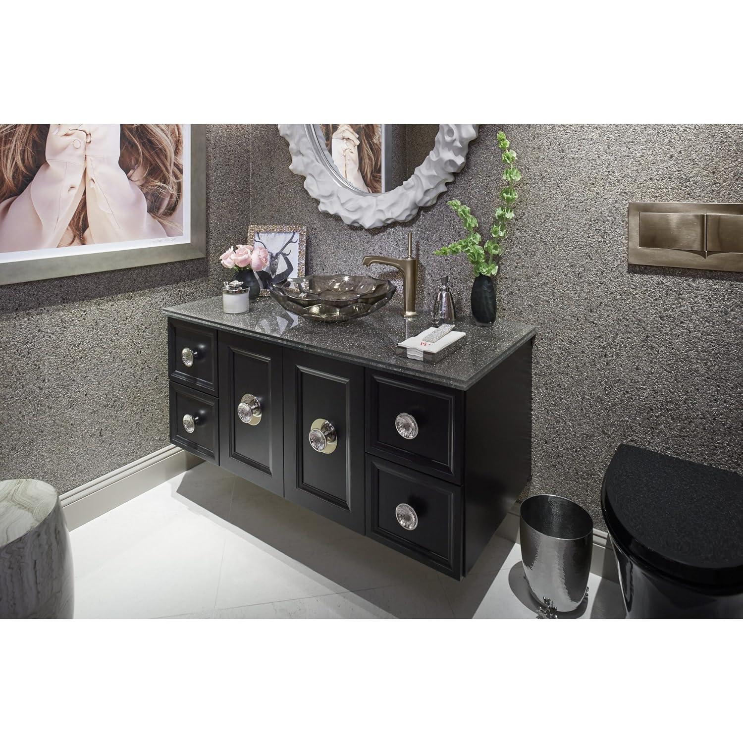 Kohler Briolette, Artist Editions Oval Faceted Glass Bathroom Vessel Sink