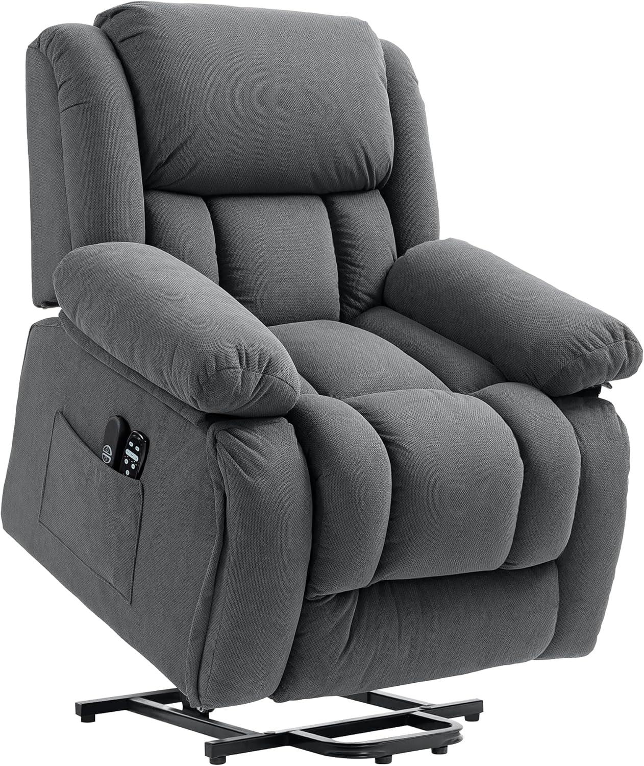 HOMCOM Power Lift Recliner Chair with Massage and Heat, Electric Lift Chair for Elderly, Gray