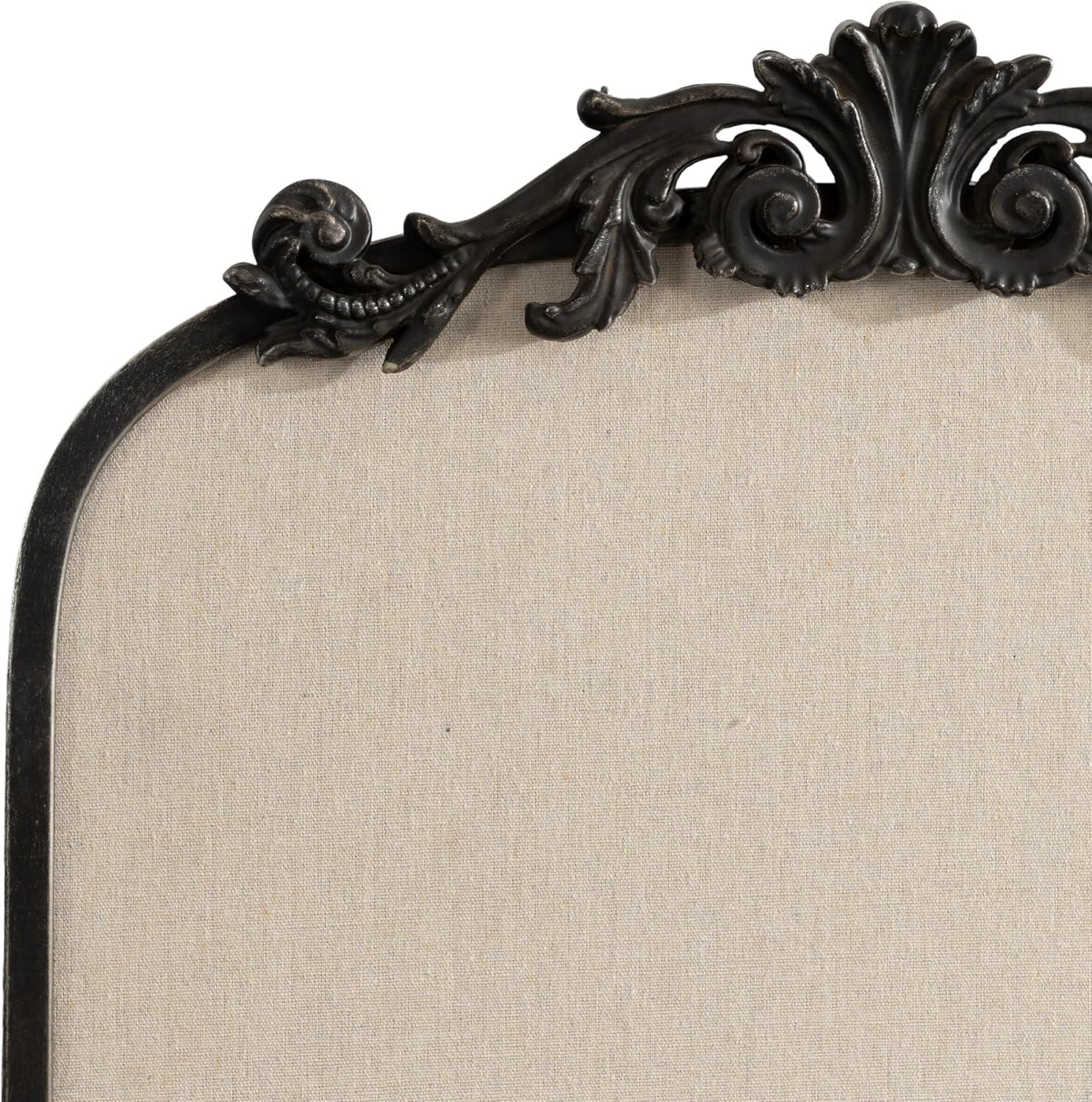 Arendahl Black Ornate Framed Arch Pinboard with Linen Surface