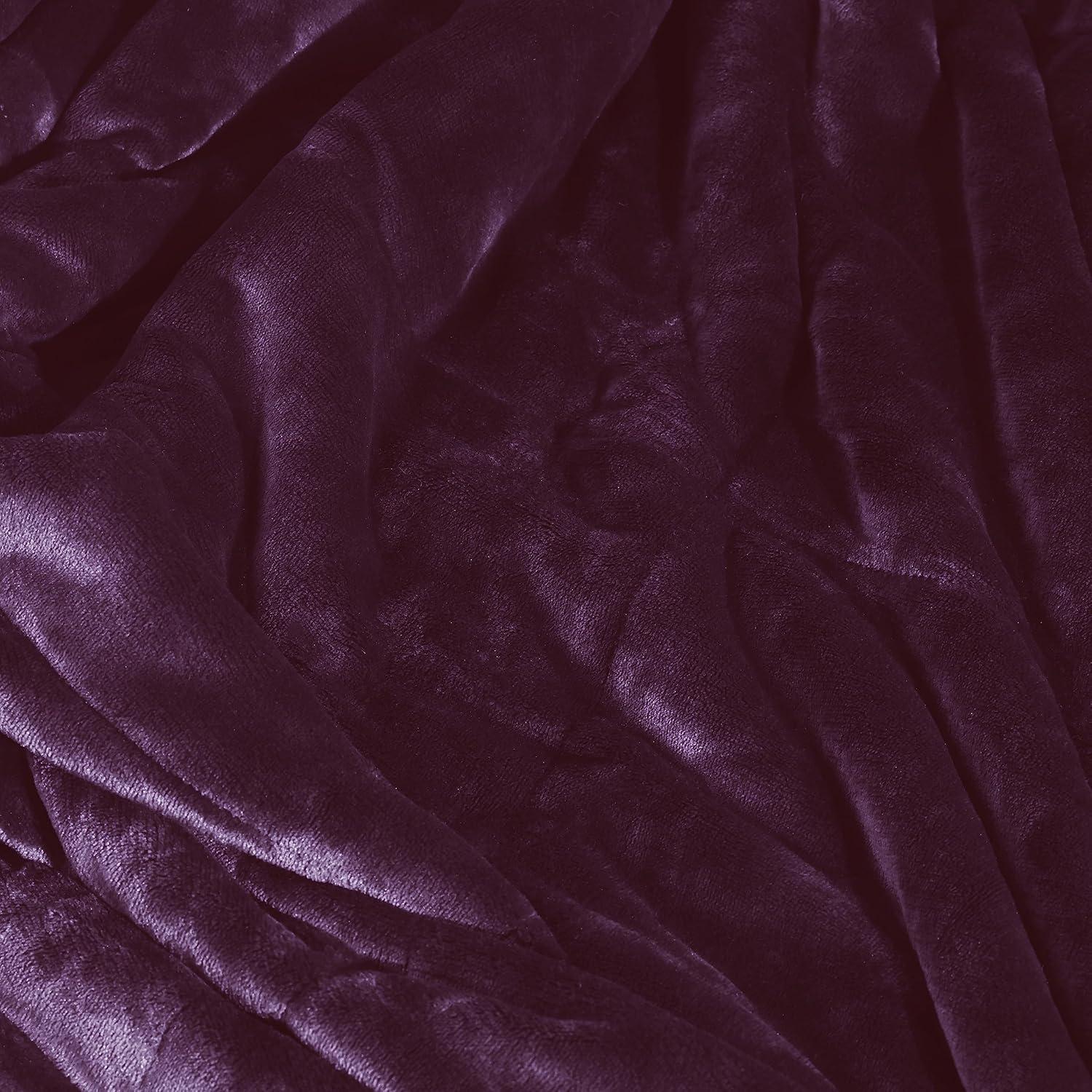 Vellux King Plush Lux Warm Blankets - All Season Blankets - Lightweight Quilted Blanket King Size - Ultra Soft Luxury Hotel Blanket - Box Stitched Blanket (King, Purple)