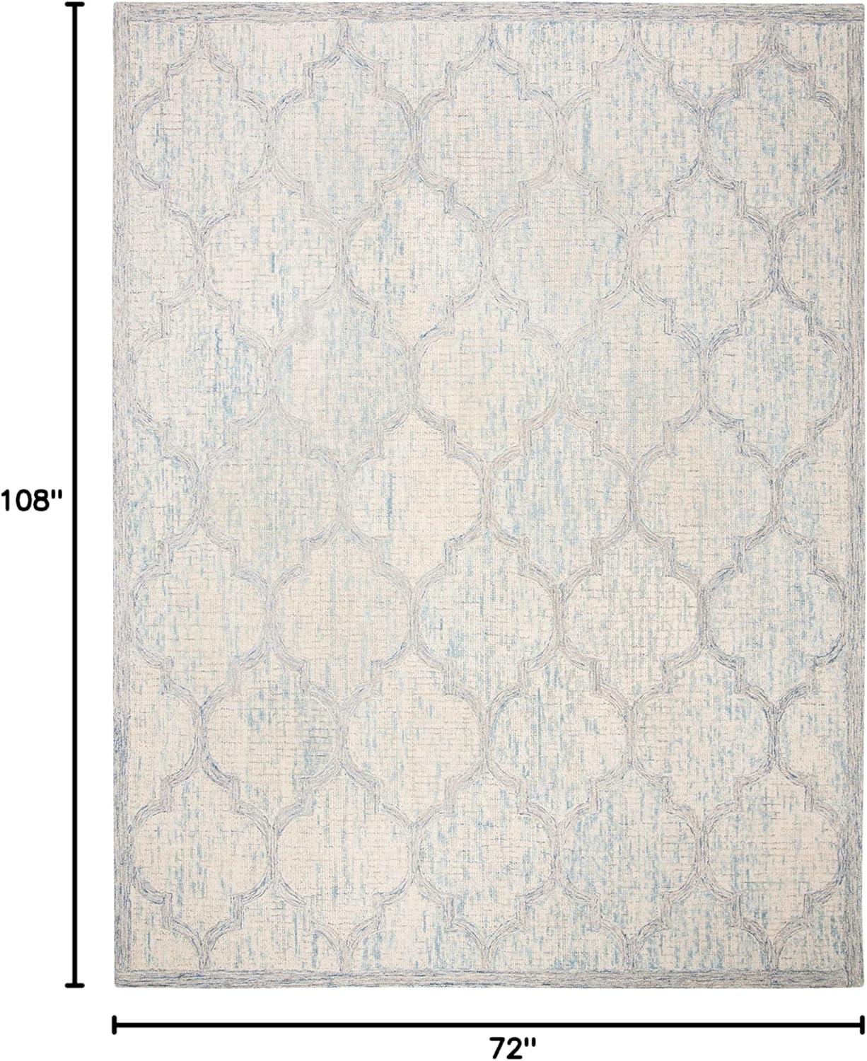 Abstract ABT474 Handmade Indoor Area Rug - Ivory/Light Blue - 6'x9' - Safavieh