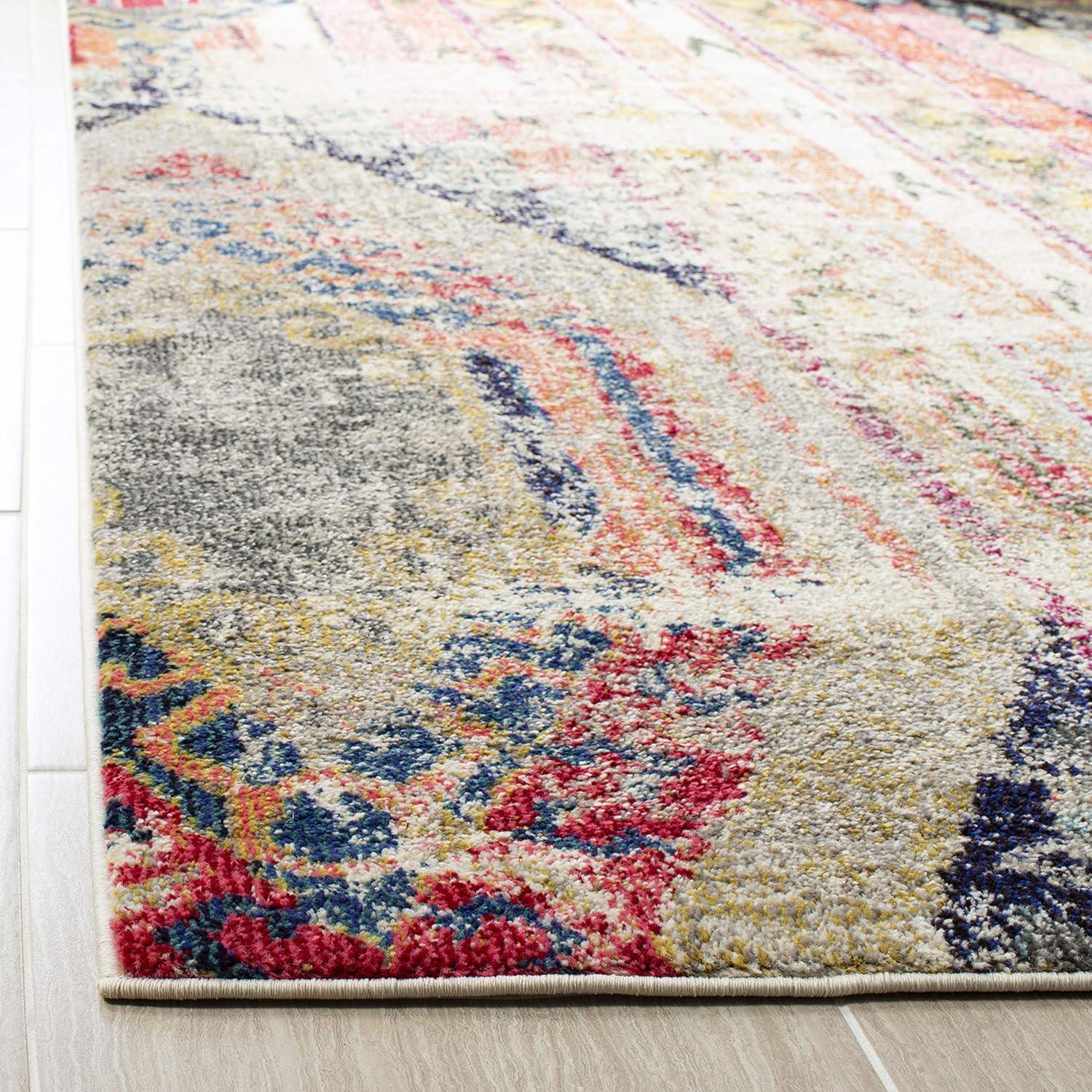 Monaco MNC222 Power Loomed Indoor Area Rug - Light Grey/Multi - 10'x14' - Safavieh