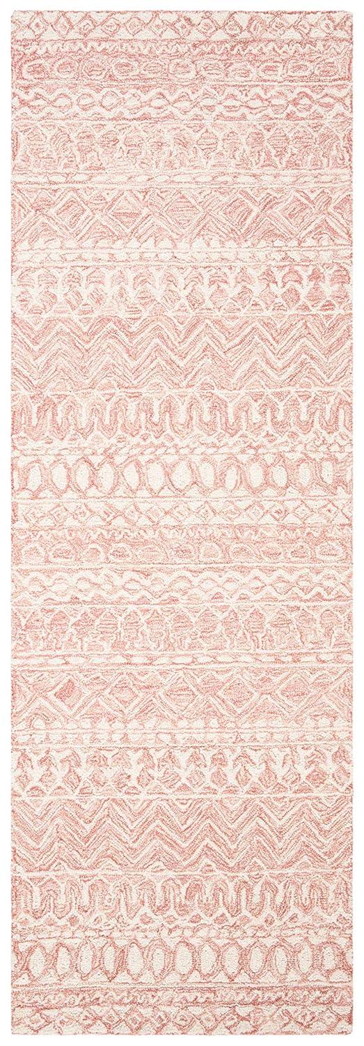 Micro-Loop MLP502 Hand Tufted Indoor Runner Rug - Pink/Ivory - 2'3"x7' - Safavieh