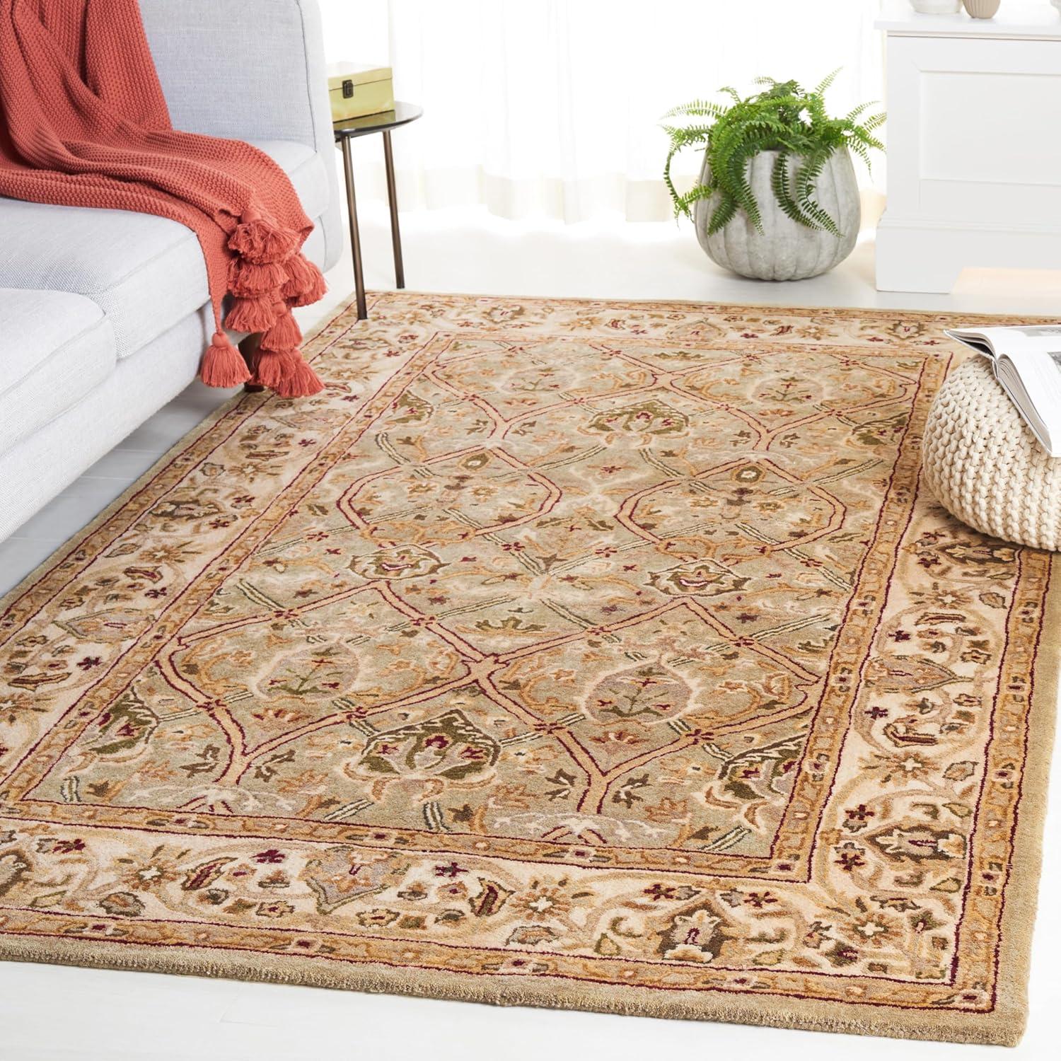 Persian Legend PL819 Hand Tufted Indoor Accent Rug - 4'x6' - Light Green/Beige - Safavieh