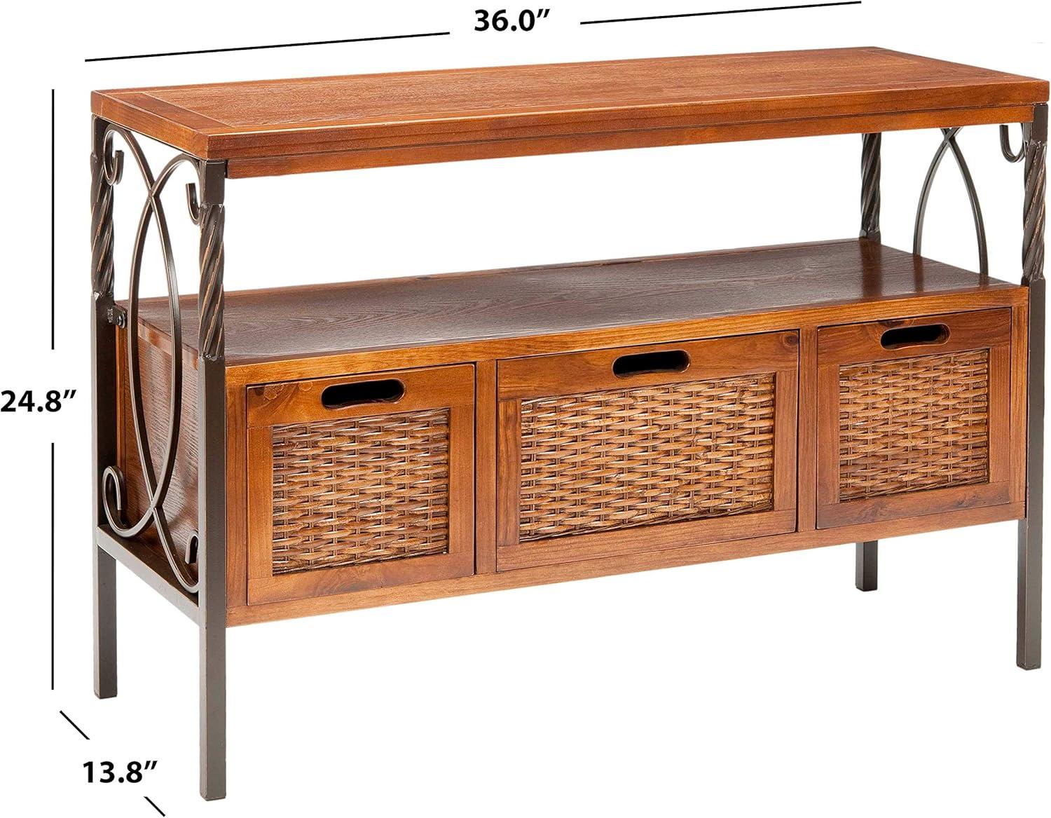 Joshua Media Console - AMH6532A - Brown - Safavieh Couture
