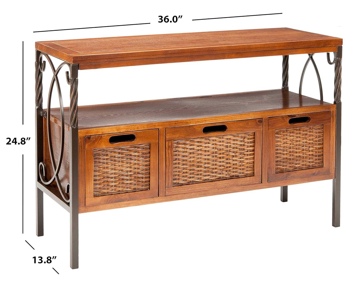 Joshua Media Console - AMH6532A - Brown - Safavieh Couture