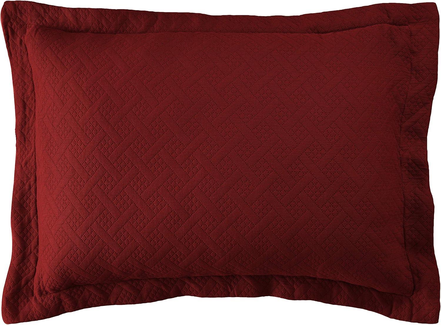 Garnet Queen Cotton Basket Weave Duvet Set with Shams