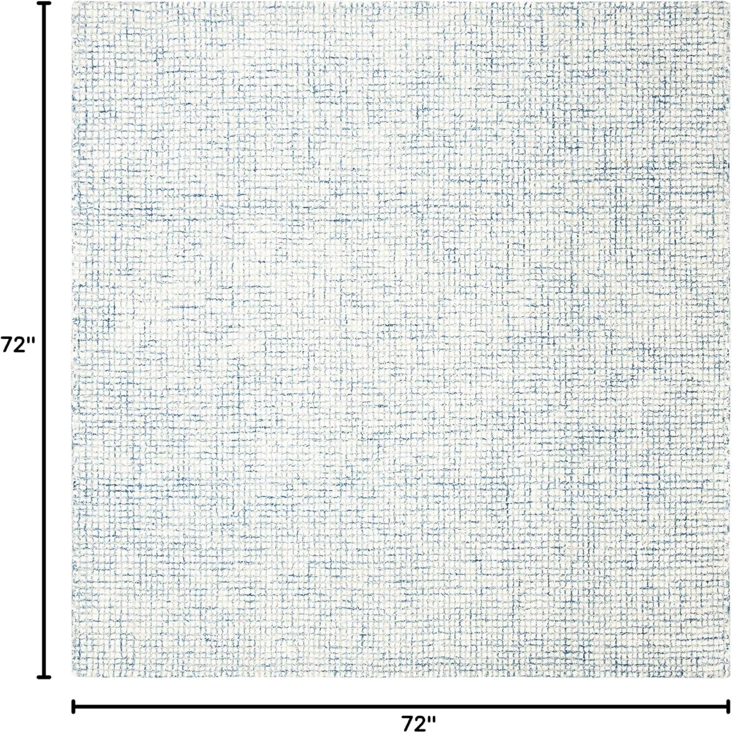 Abstract ABT470 Handmade Indoor Area Rug - Ivory/Blue - 6'x6' - Safavieh