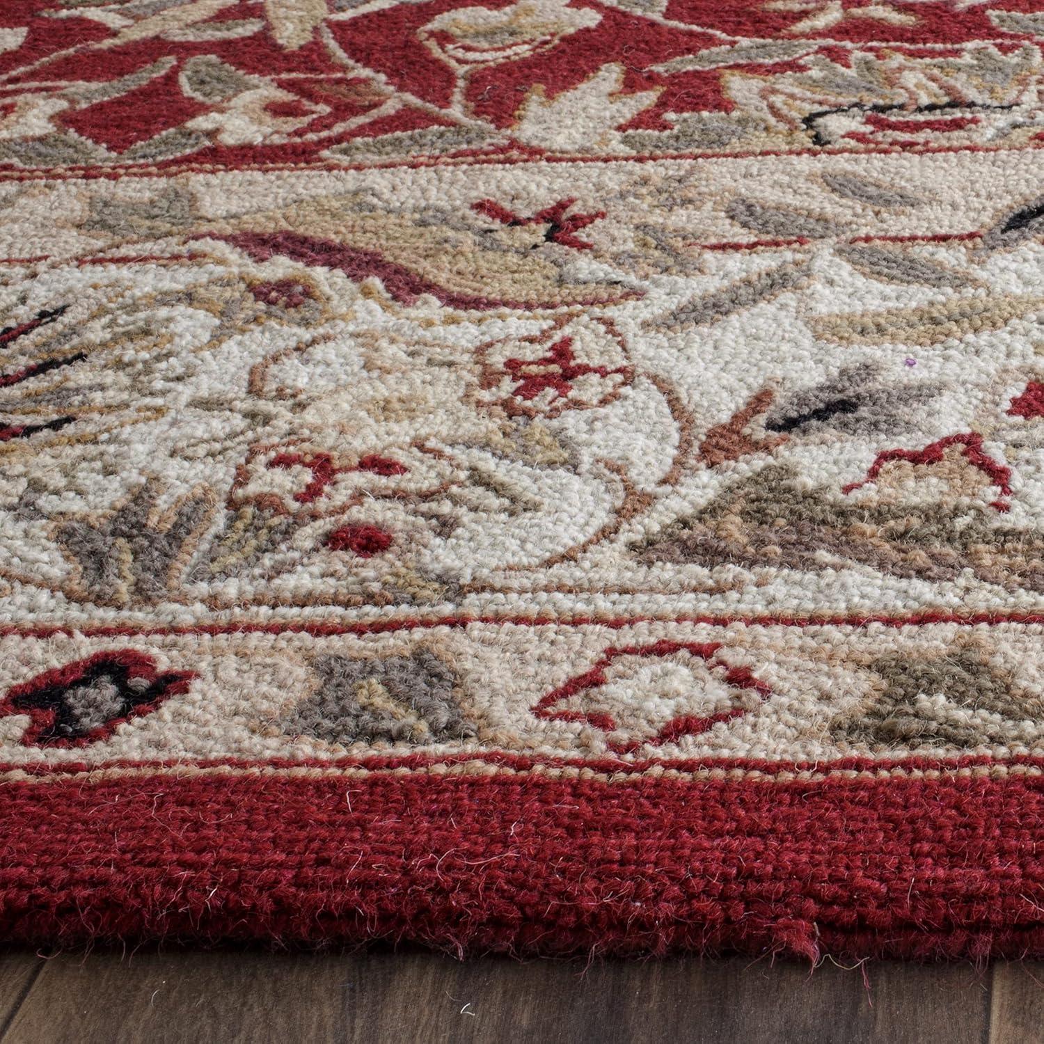 SAFAVIEH Chelsea Raeburn Traditional Wool Area Rug, Burgundy/Ivory, 1'8" x 2'6"