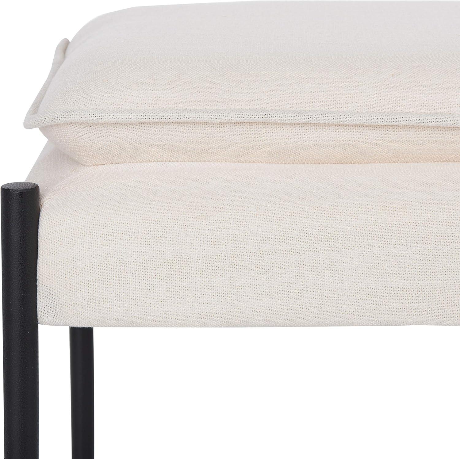 Kara Cushioned X Bench - Light Beige/Black - Safavieh