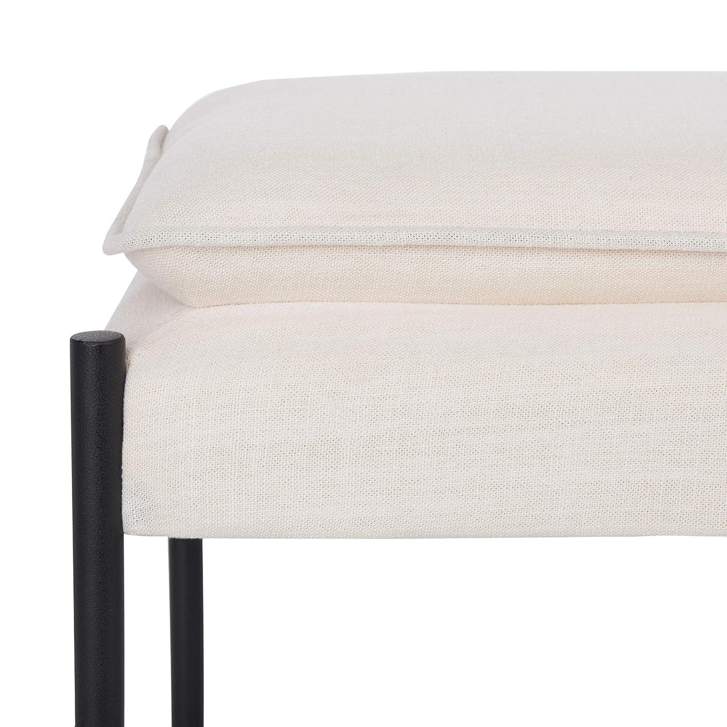 Kara Cushioned X Bench - BCH6402 - Light Beige/Black - Safavieh