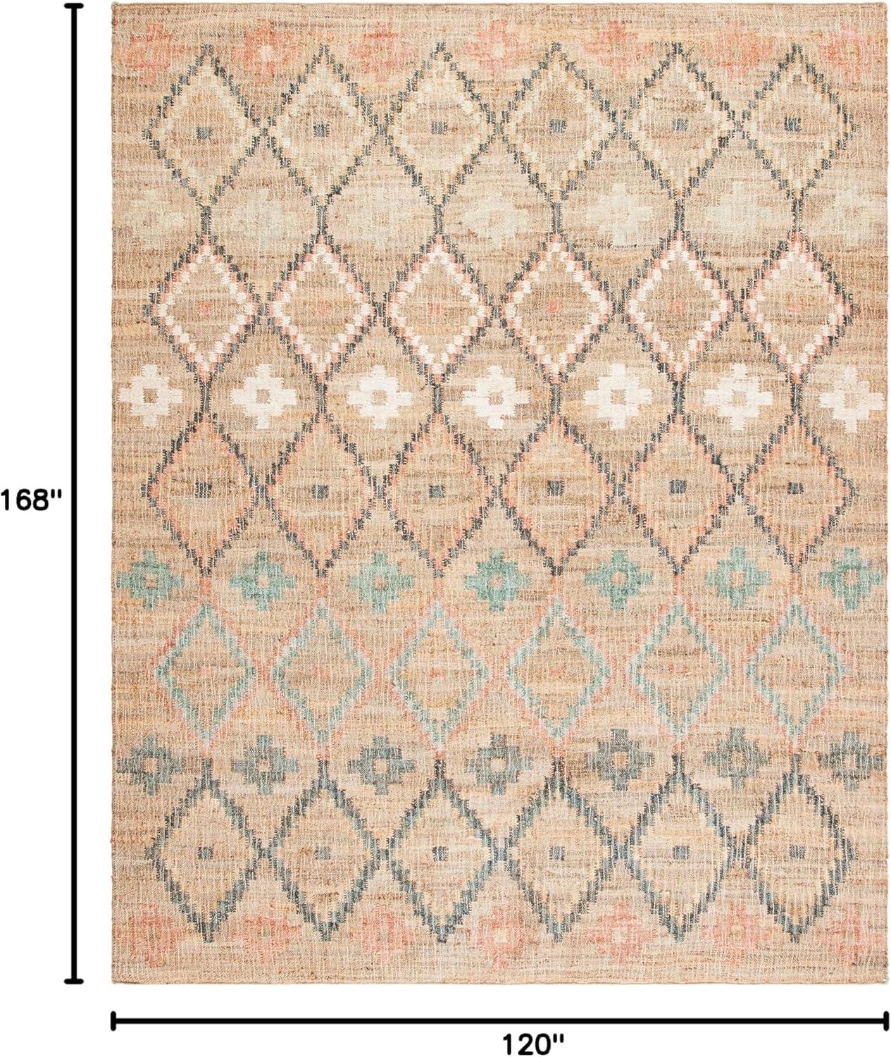 SAFAVIEH Kilim Mendoza Geometric Area Rug, Natural/Blue, 10' x 14'
