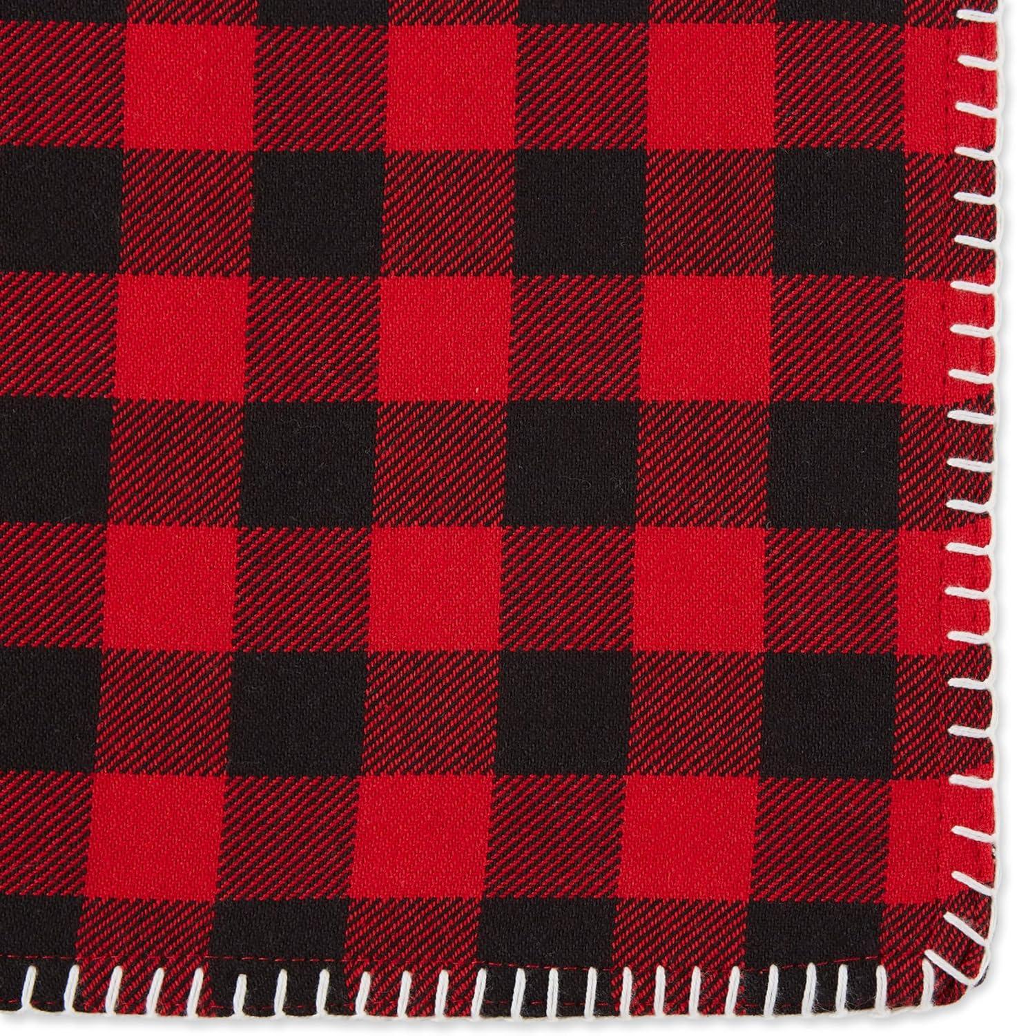 DII Christmas Buffalo Check With Embroidery Placemat (Set of 6)