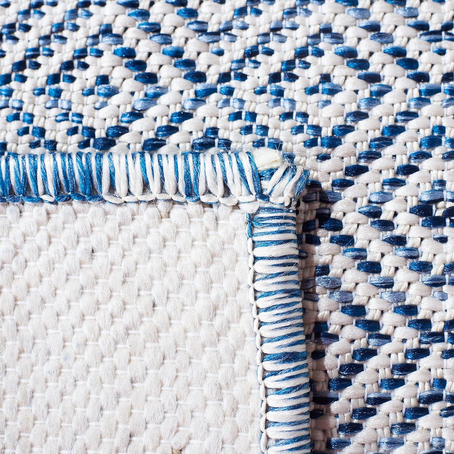 SAFAVIEH Hampton Ali Diamond Indoor/Outdoor Area Rug, Navy/Ivory, 8' x 10'