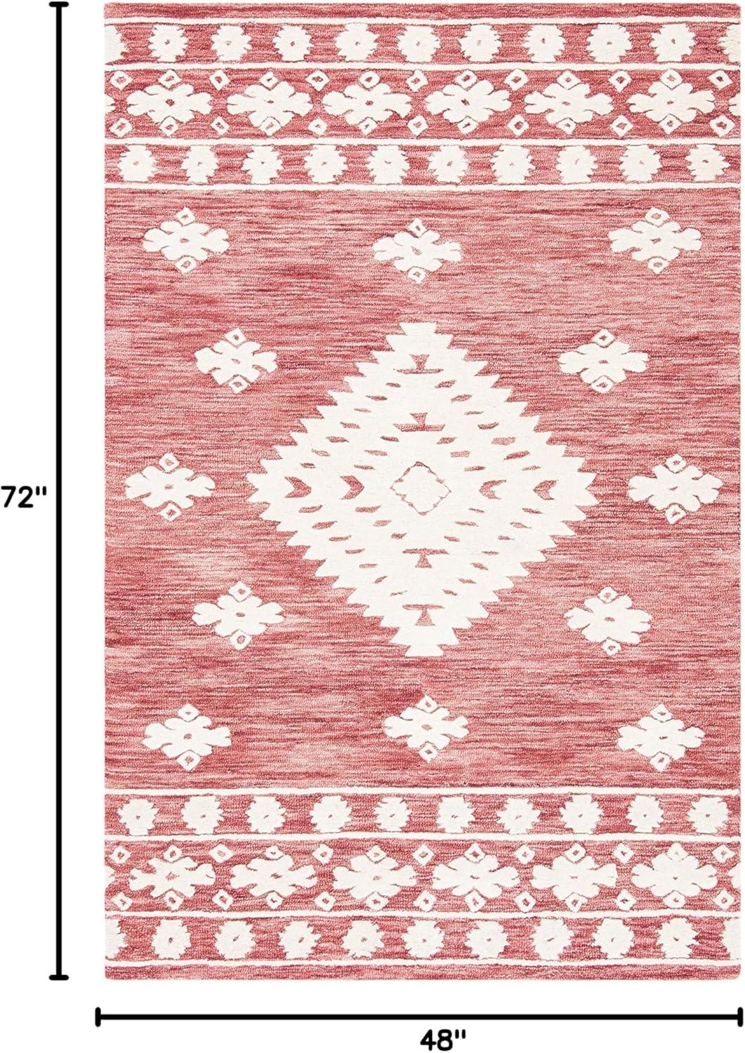 Aspen APN550 Hand Tufted Indoor Area Rug - Rust/Ivory - 4'x6' - Safavieh