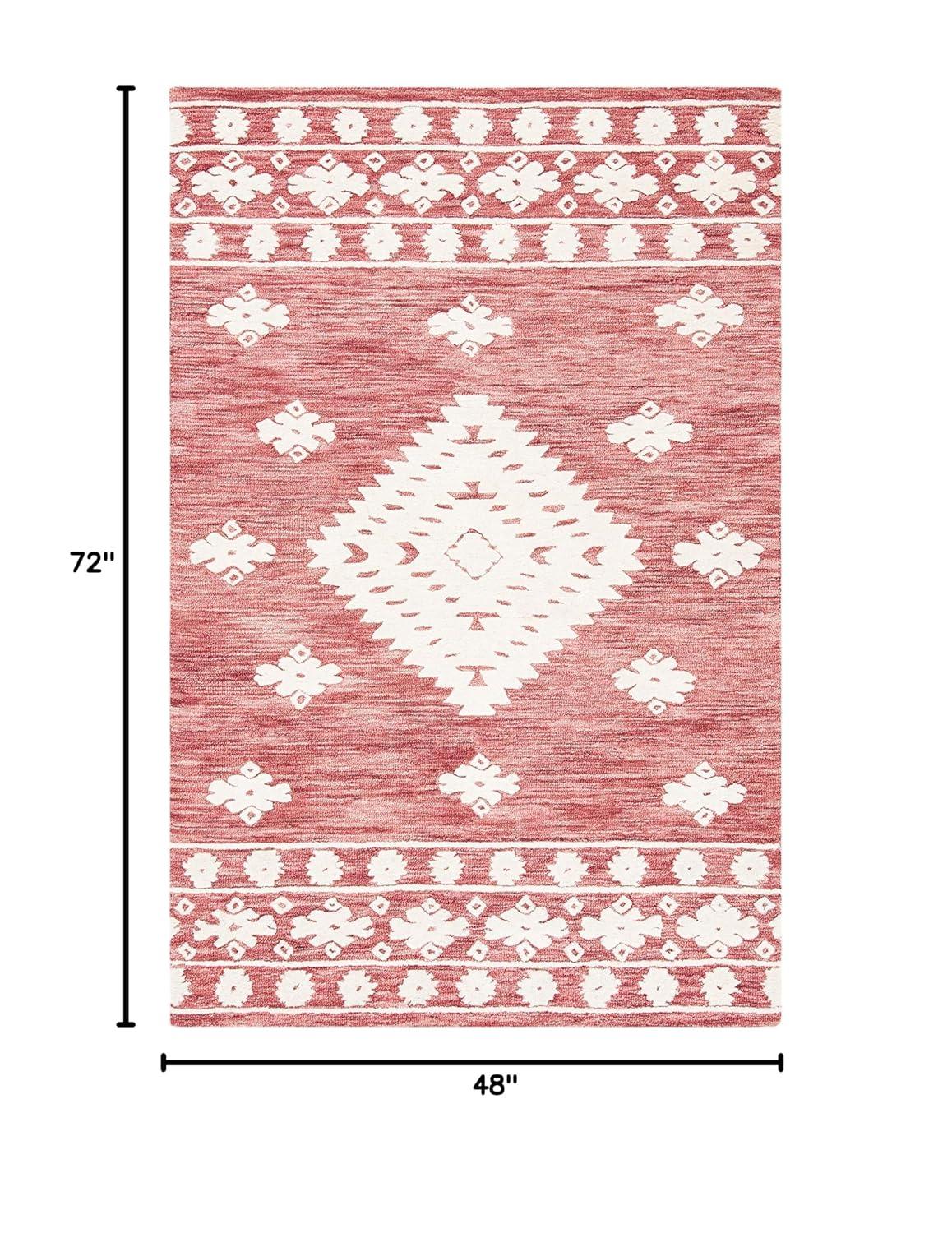 Aspen APN550 Hand Tufted Indoor Area Rug - Rust/Ivory - 4'x6' - Safavieh