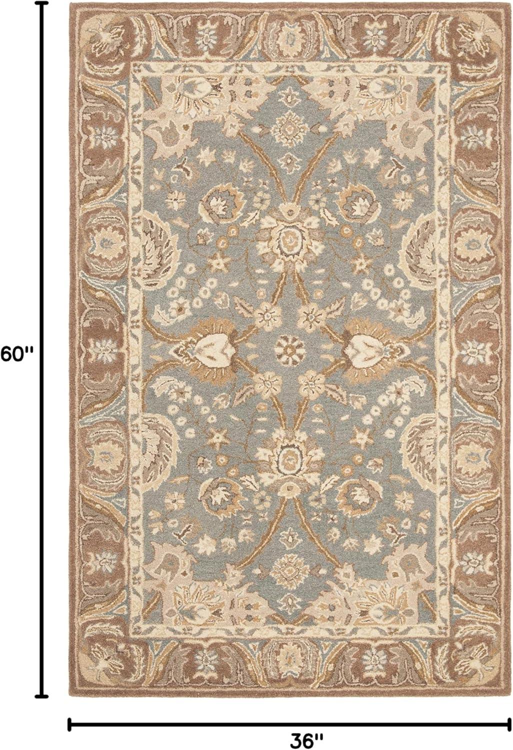 SAFAVIEH Anatolia Sharon Floral Area Rug, Teal/Camel, 3' x 5'