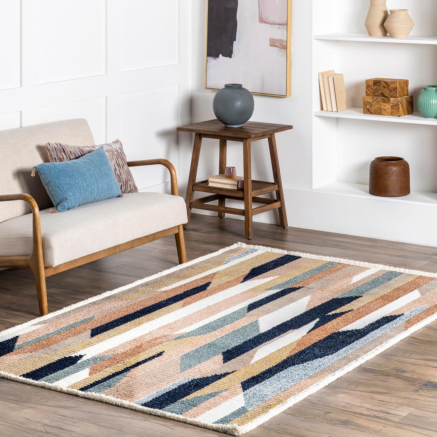 Nuloom Inga Modern Abstract Fringe Indoor Area Rug